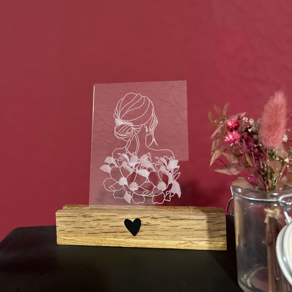 Gravur auf Acrylschreibe