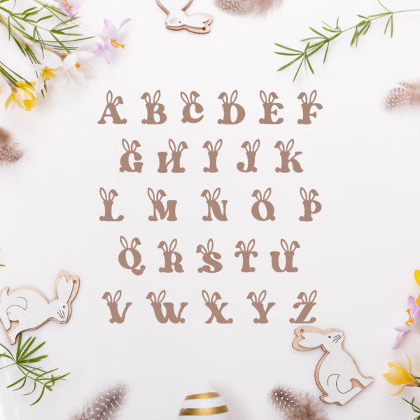 Oster Anhänger - Einzigartige Buchstaben mit Hasenohren bunt