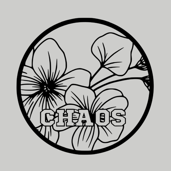 Personalisierte Wanddeko rund CHAOS