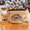 Trinkglas, Canvas Körbchen und personalisierte Christbaumkugel